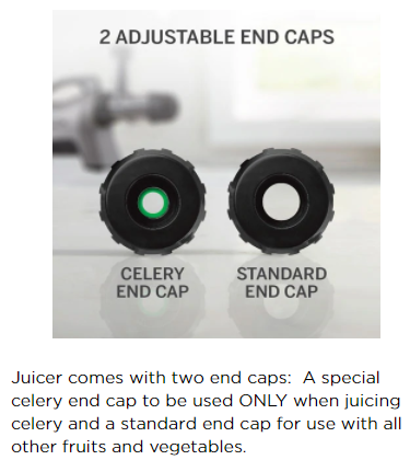 Omega 8006 celery end cap adjustment guide
